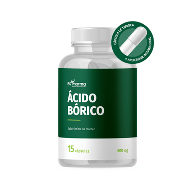 Ácido Bórico 600 mg - Cápsulas Vaginais - 15 Unidades