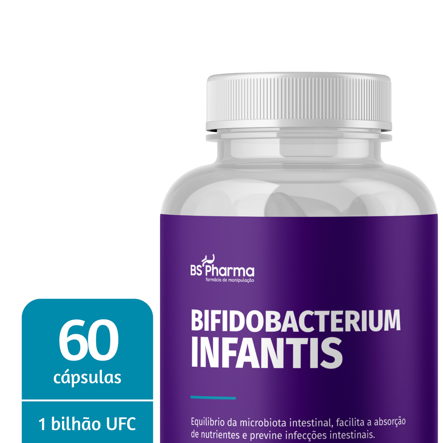 Informações do rótulo de Bifidobacterium Infantis 1 bi UFC, 60 Cápsulas da BS Pharma
