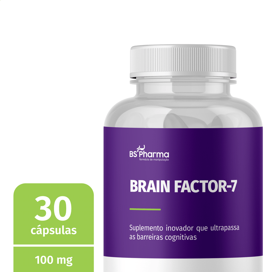 Informações do rótulo de Brain Factor-7 (Peptídeo de Fibroína da Seda) 100 mg, 60 Cápsulas da BS Pharma