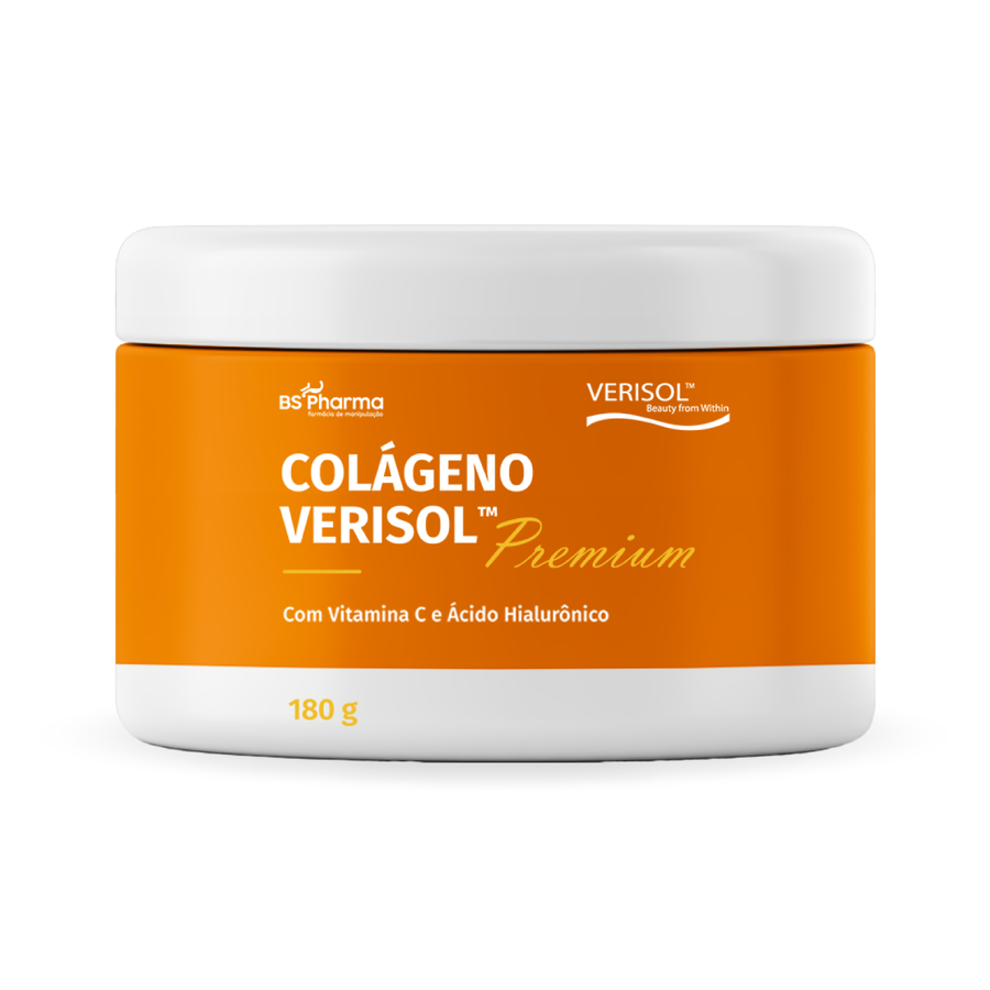 Embalagem de Colágeno Verisol Premium + Vit C + Acido Hialuronico 180g, 180 Gramas da BS Pharma