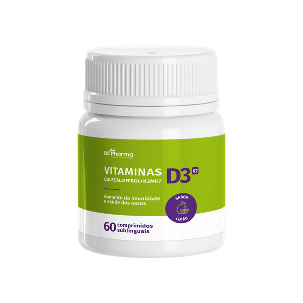 Vitamina D3 + K2 (MK-7) - Sublingual - 60 Comprimidos