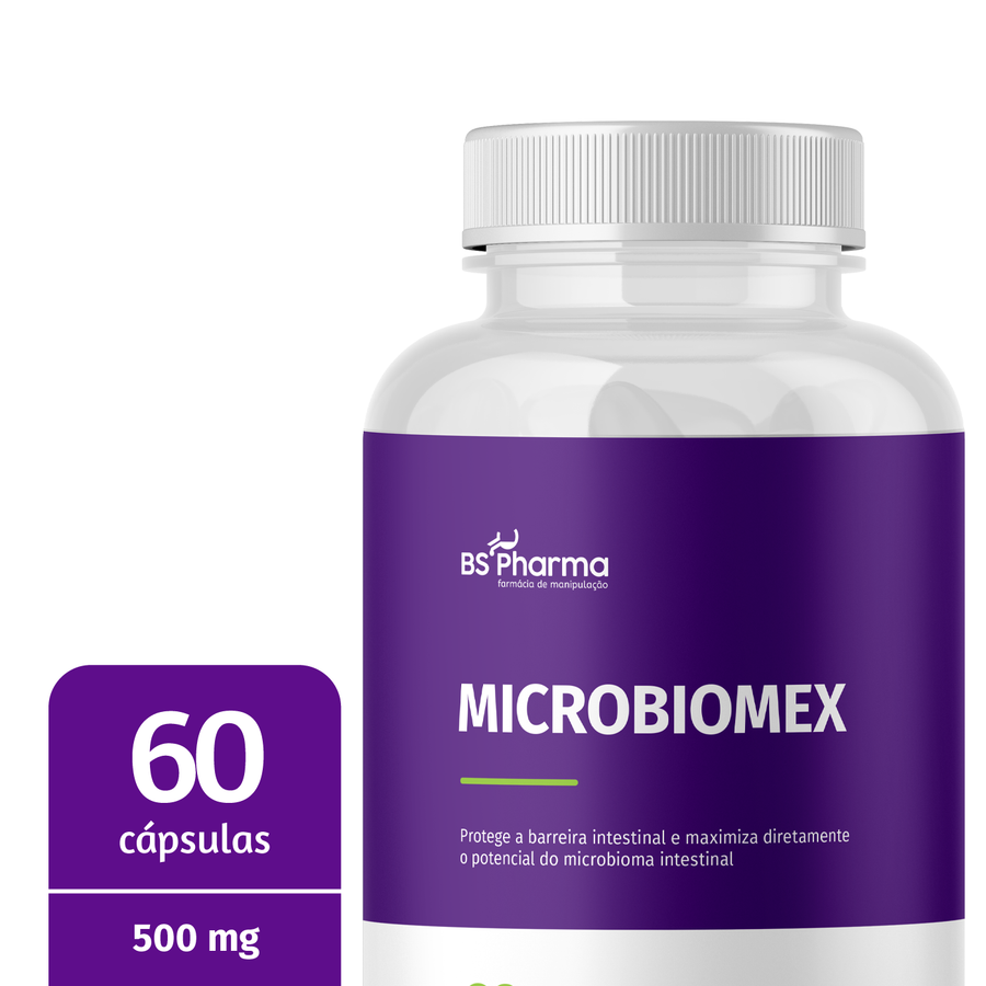 Informações do rótulo de MicrobiomeX 500mg, 60 Cápsulas da BS Pharma