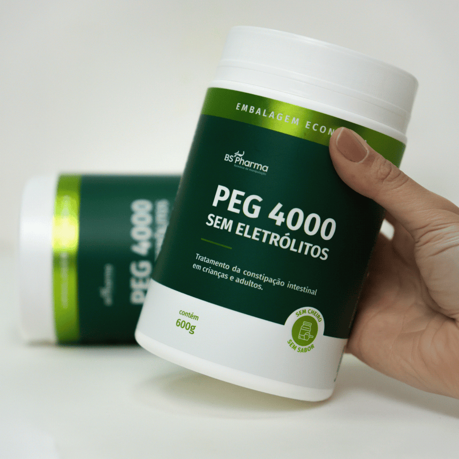 Combo PEG 4000 (Polietilenoglicol), Pó Solúvel, 2 Potes de 600 g da BS Pharma, foto 9