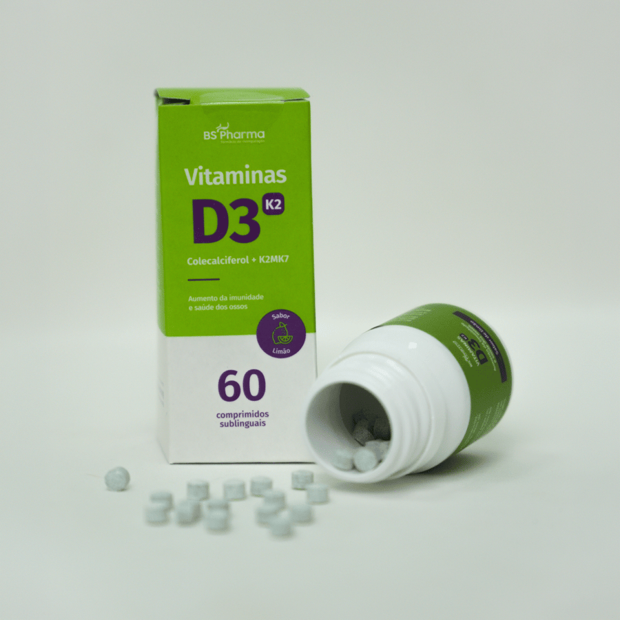 Vitamina D3 + K2 (MK-7) - Sublingual - 60 Comprimidos