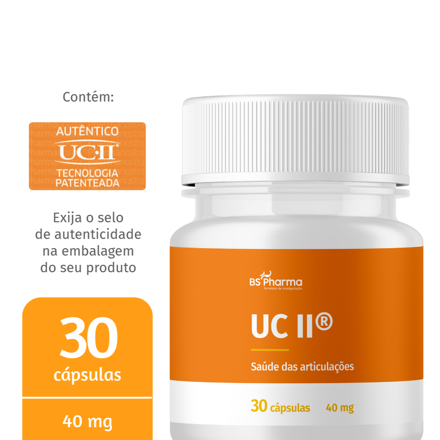 Informações do rótulo de UC-II (Colágeno Tipo 2) 40 mg, 30 Cápsulas da BS Pharma