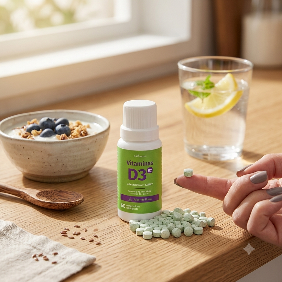 Vitamina D3 (Colecalciferol) + K2 (MK-7), Sublingual, 60 Comprimidos da BS Pharma, foto 6