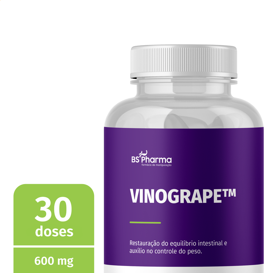 Informações do rótulo de VinoGrape 600mg, 30 Cápsulas da BS Pharma