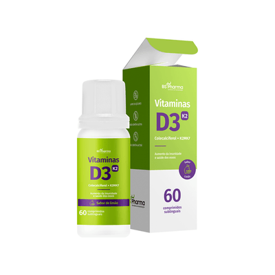 Vitamina D3 (Colecalciferol) + K2 (MK-7) - Sublingual - 60 Comprimidos