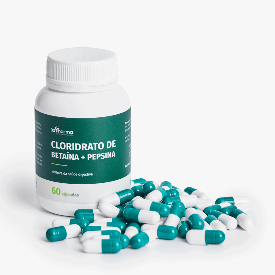 Cloridrato de Betaína 100 mg e Pepsina 60 mg, 60 Cápsulas da BS Pharma, foto 4