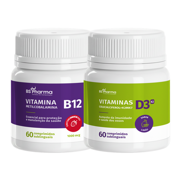 Combo B12 Sublingual + Vitamina D3 + K2 Sublingual